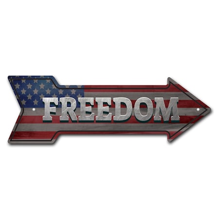 Signmission Freedom Arrow Sign Funny Home Decor 24in Wide P-ARROW8-999860